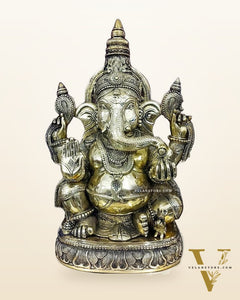 Brass Surya Ganesha Statue 20"