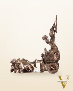Brass Surya Rath Chariot - 12" Height, 7 Horses