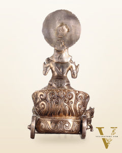 Brass Surya Rath Chariot - 12" Height, 7 Horses