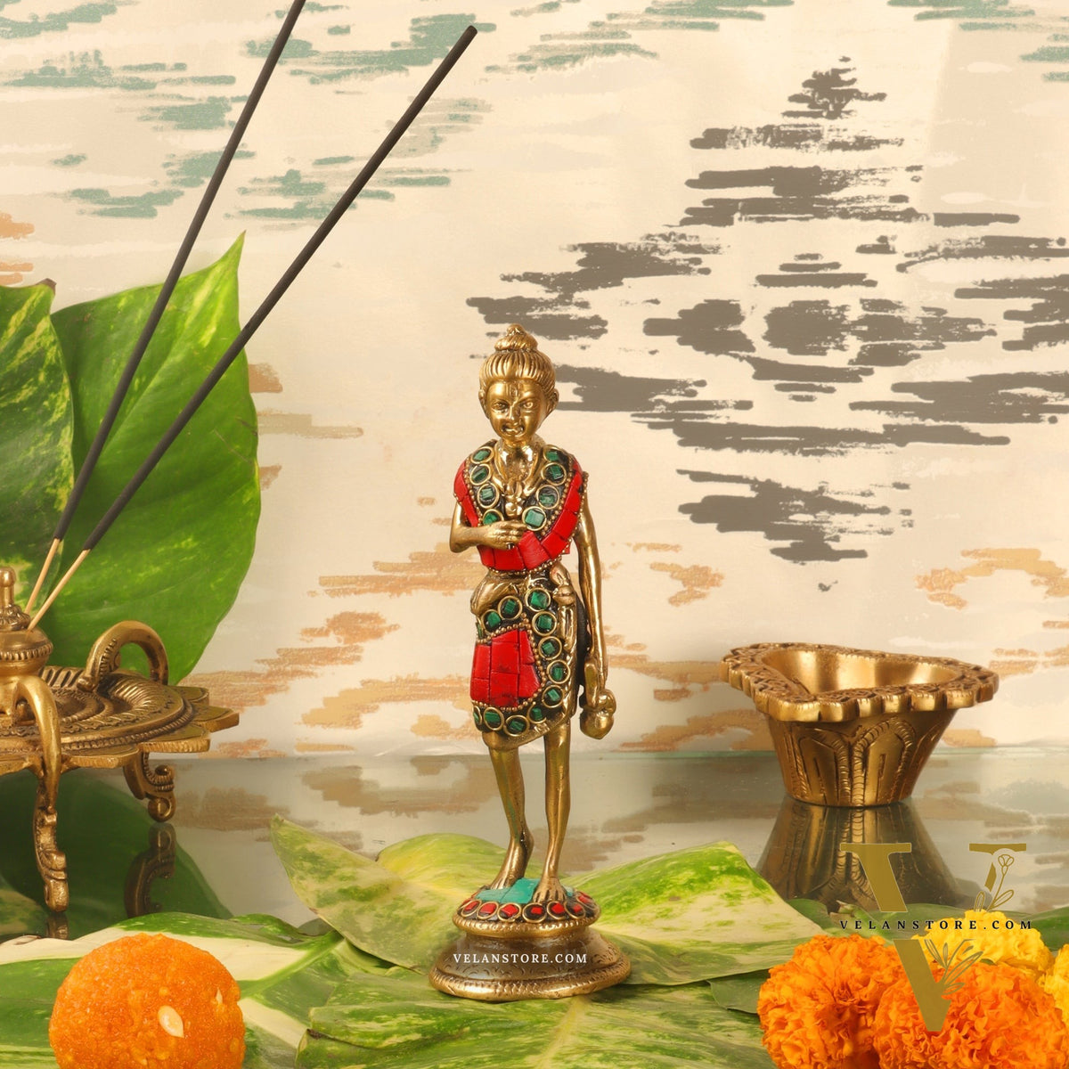 Brass Swaminarayana neelkanth statue 6.5"