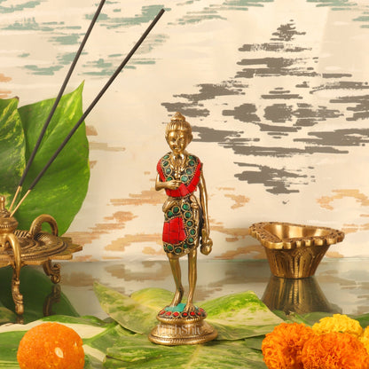Brass Swaminarayana neelkanth statue 6.5"