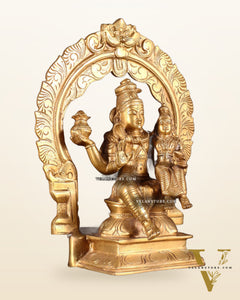 Brass Swarnakarshana Bhairava Shiva Parvati Idol 10 inch