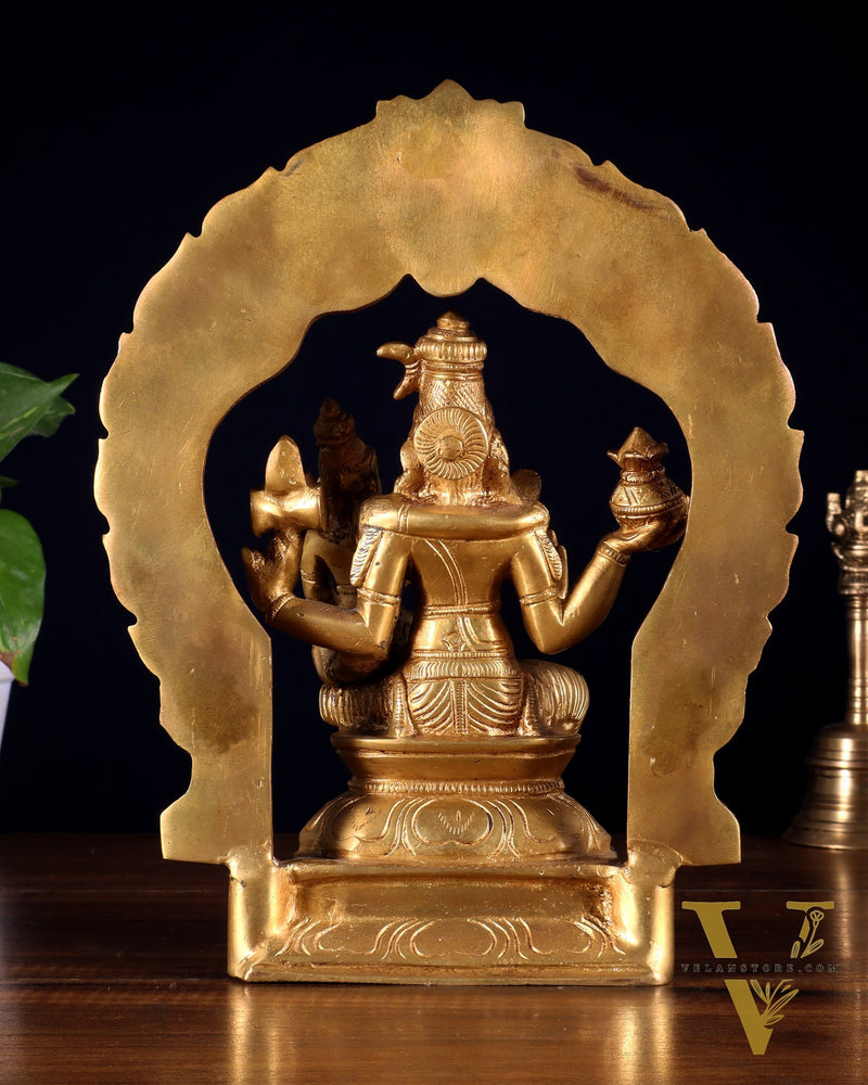 Brass Swarnakarshana Bhairava Shiva Parvati Idol 10 inch