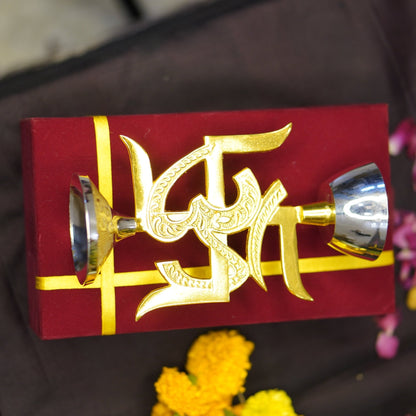 Brass Swastik Oil Lamp [Deepak]