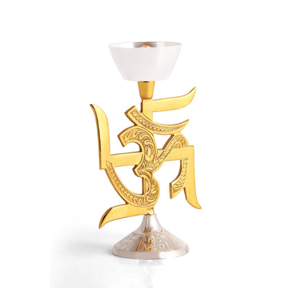 Brass Swastik Oil Lamp [Deepak]