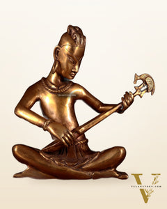 Brass Tansen Musician Statue – tanpura player 18" showpiece