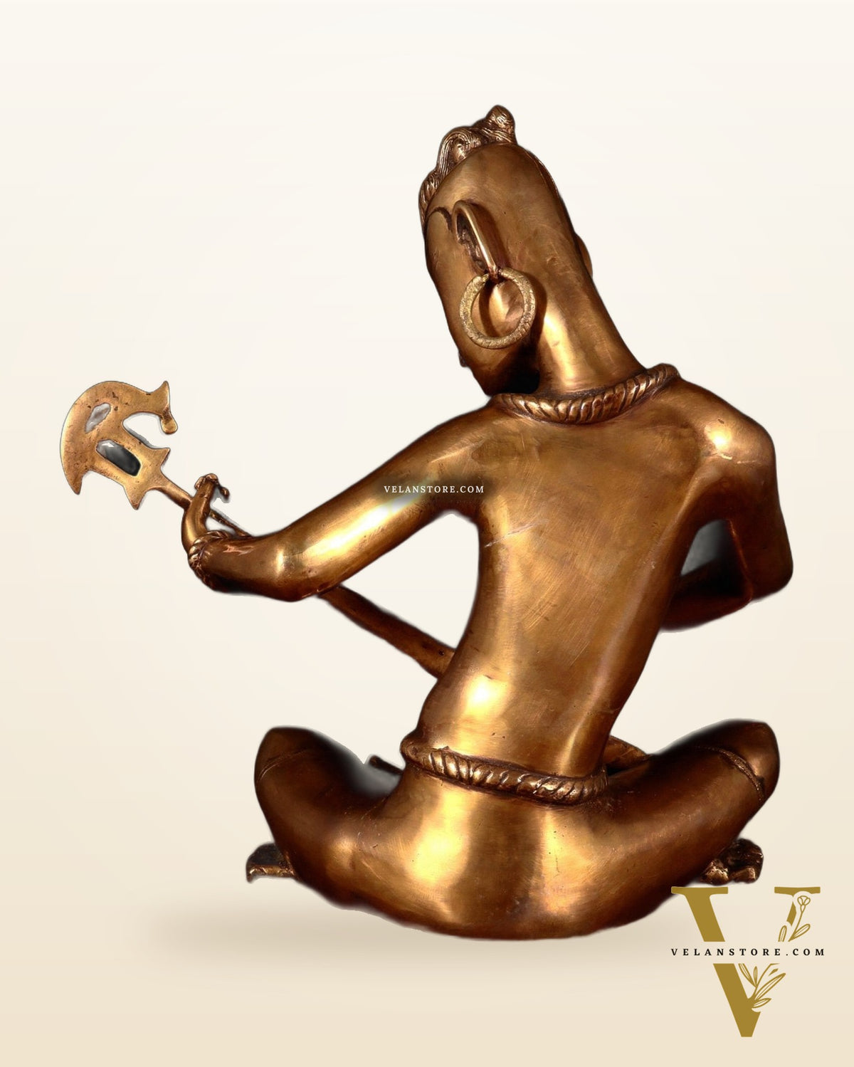 Brass Tansen Musician Statue – tanpura player 18" showpiece