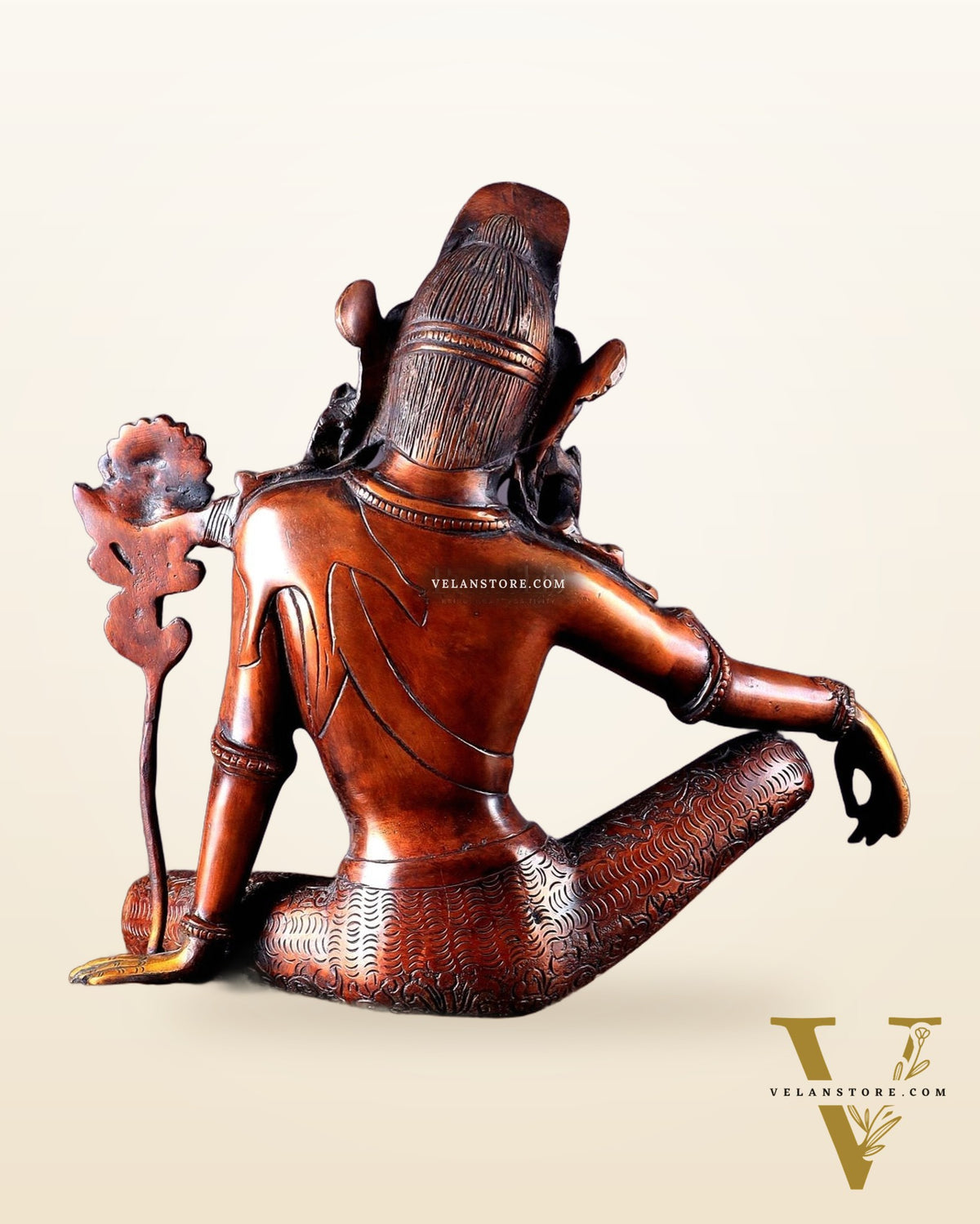 Brass Tibetan Chenrezig Statue 10.8"