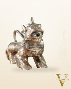 Brass Tibetan Foo Dogs Statue - Glossy Tone (Pair)