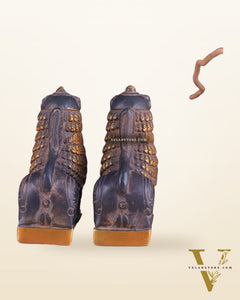 Brass Tibetan Snow Lion Pair – vintage Brass patina