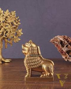 Brass Tibetan Snow Lion Showpiece – Symbol of Strength and Protection