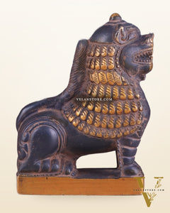 Brass Tibetan Snow Lion Showpiece – Symbol of Strength and Protection sand finish