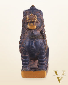 Brass Tibetan Snow Lion Showpiece – Symbol of Strength and Protection sand finish