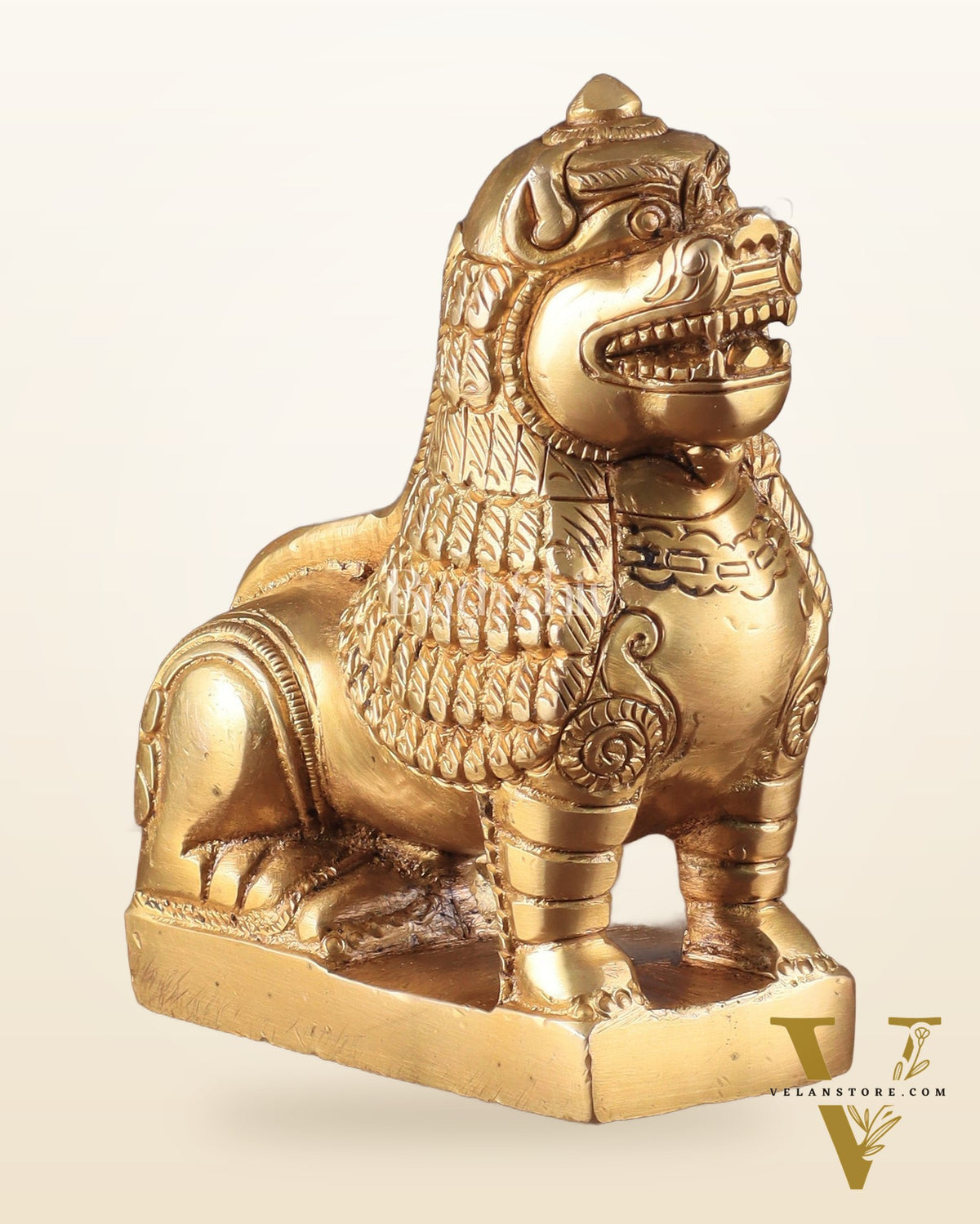 Brass Tibetan Snow Lion Showpiece – Symbol of Strength and Protection
