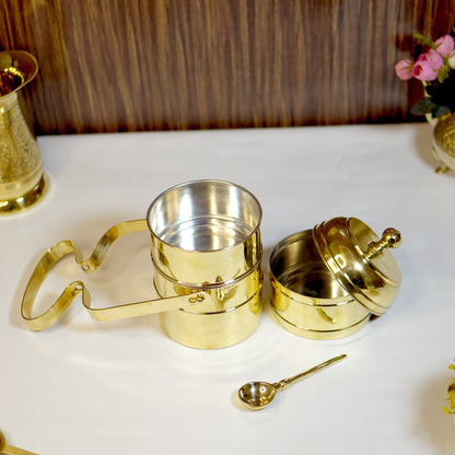 Brass Tiffin Box / Lunch Box With Tin Coating