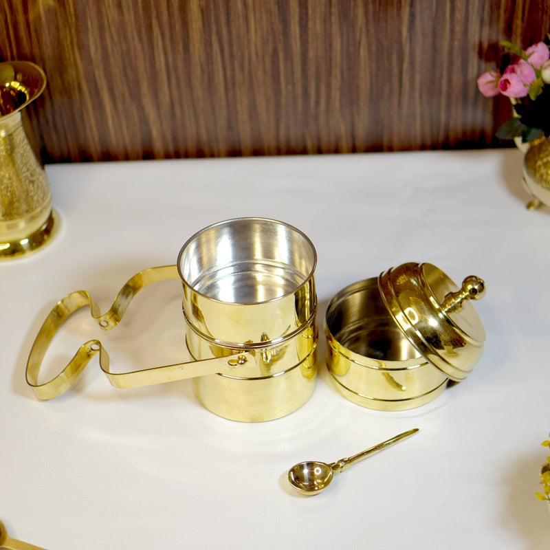 Brass Tiffin Box / Lunch Box With Tin Coating