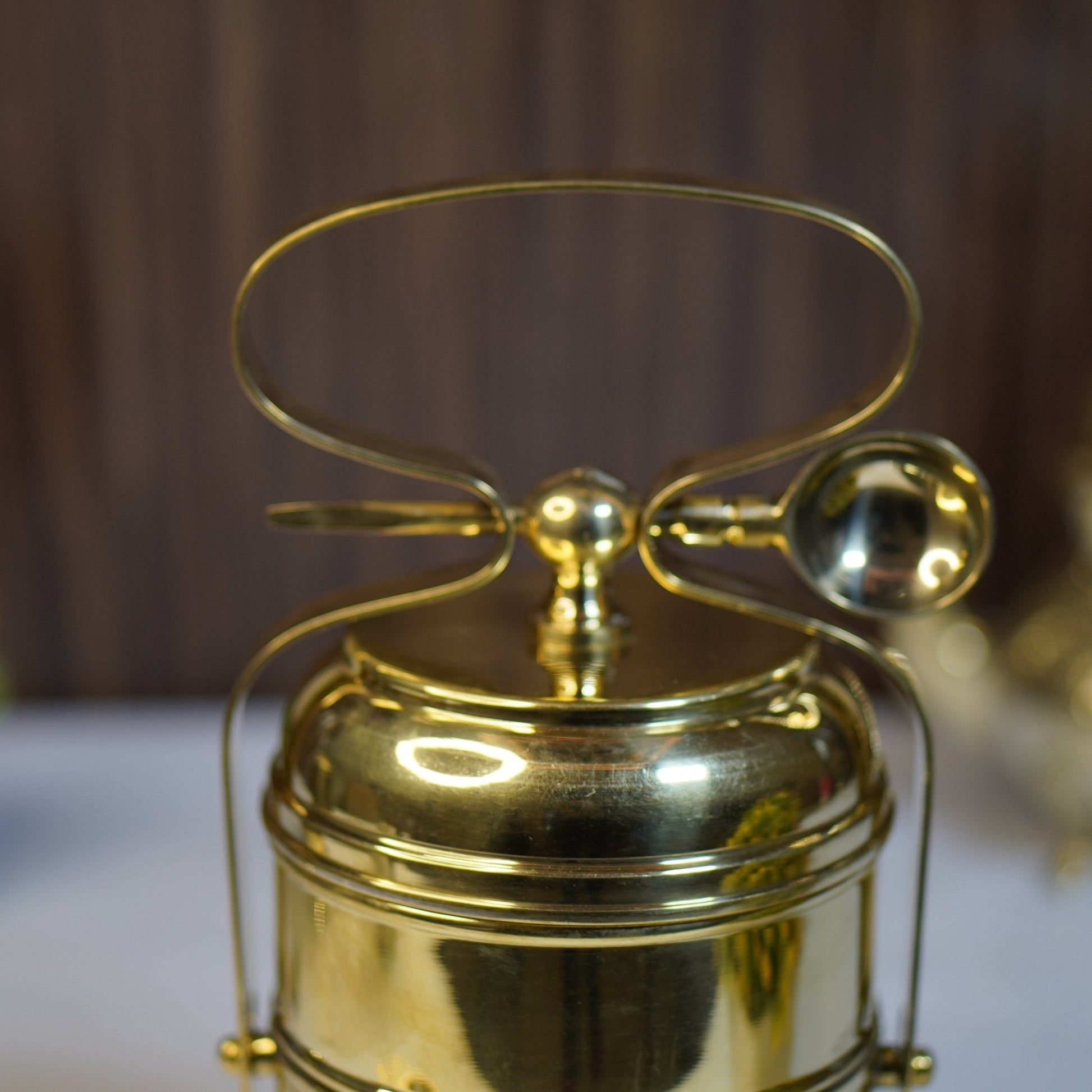 Brass Tiffin with spoon (2 compartment)