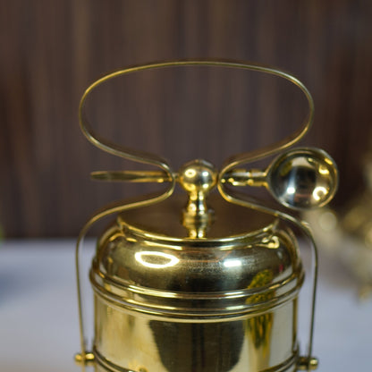 Brass Tiffin with spoon (2 compartment)