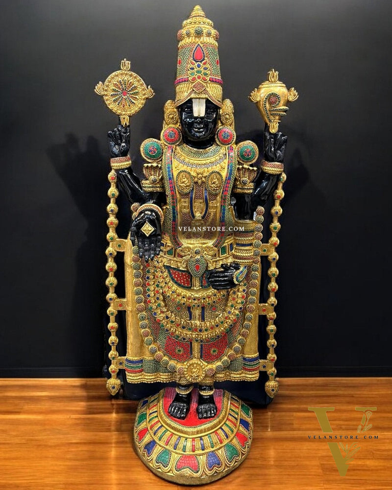 Brass Tirupati Balaji 69 inch large Statue - Lord Venkateshwara Large Statue
