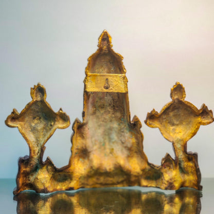 Brass Tirupati Balaji Face Wall Hanging Black and Golden