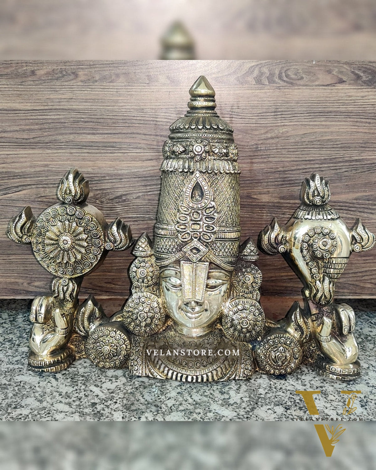 Brass Tirupati Balaji Face Wall Hanging shiny polish