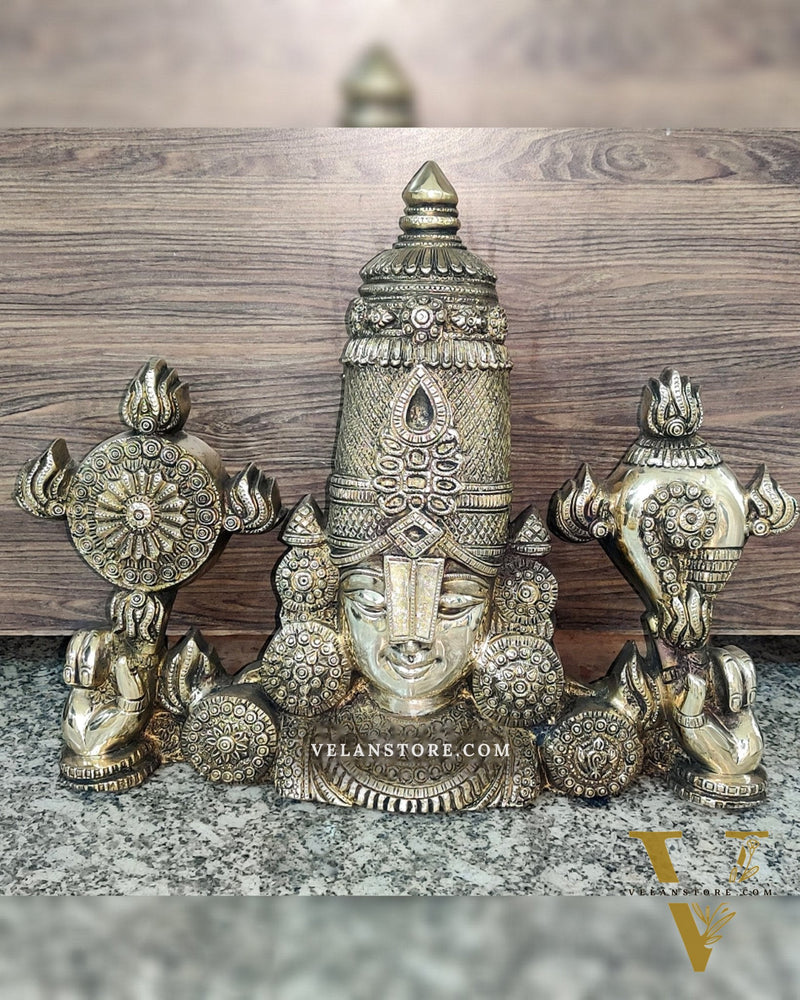 Brass Tirupati Balaji Face Wall Hanging shiny polish