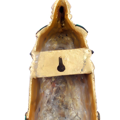 Tirupati Balaji Brass Wall Hanging with Meenakari Stonework 20 inch 15 inch tall