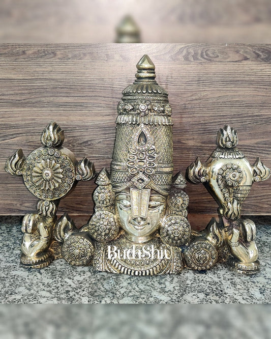 Brass Tirupati Balaji Face Wall Hanging shiny polish