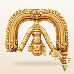 Brass Tirupati Balaji Face with Lakshmi Bust Table Accent - 4.25-inch