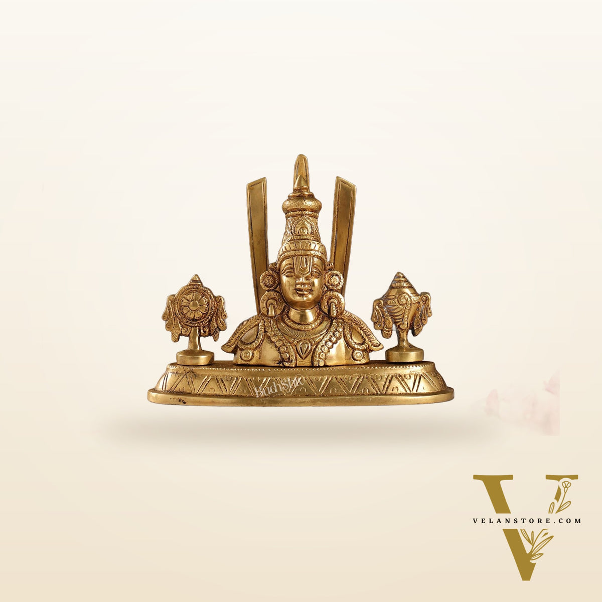 Brass Tirupati Balaji Head with Shankh Chakra Namah | 5.5" Height