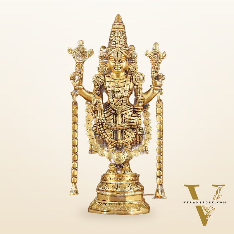 Brass Tirupati Balaji Idol | Height: 9 inch