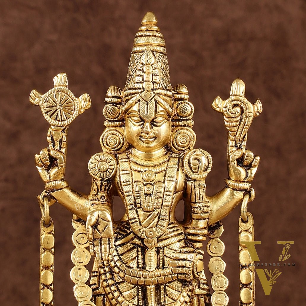 Brass Tirupati Balaji Idol | Height: 9 inch