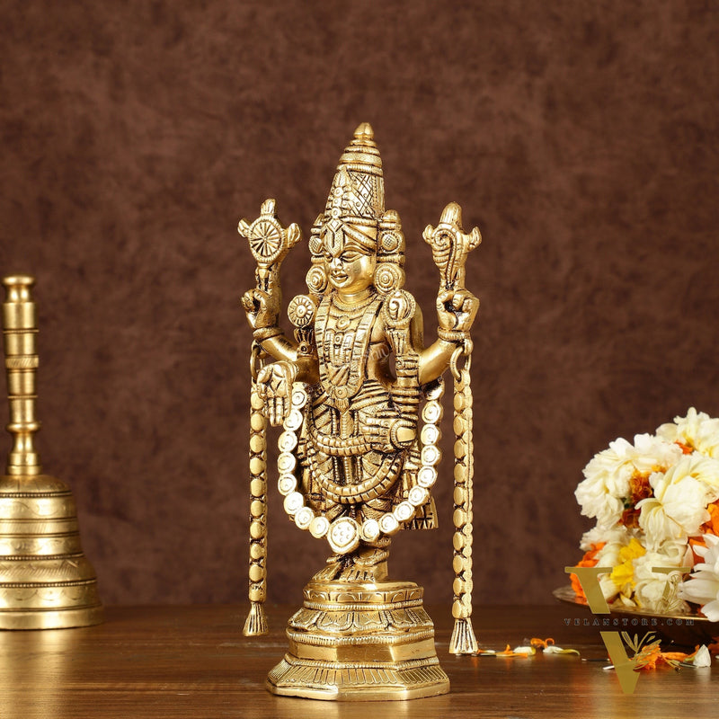 Brass Tirupati Balaji Idol | Height: 9 inch