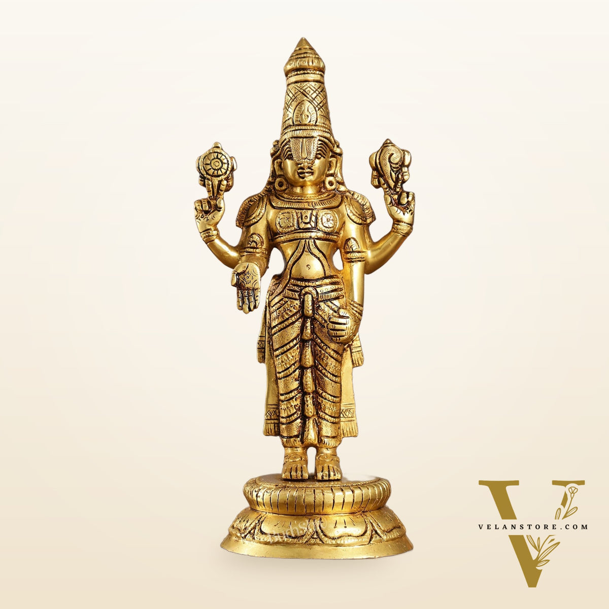 Brass tirupati balaji idol lord Venkateshwara statue 11" superfine