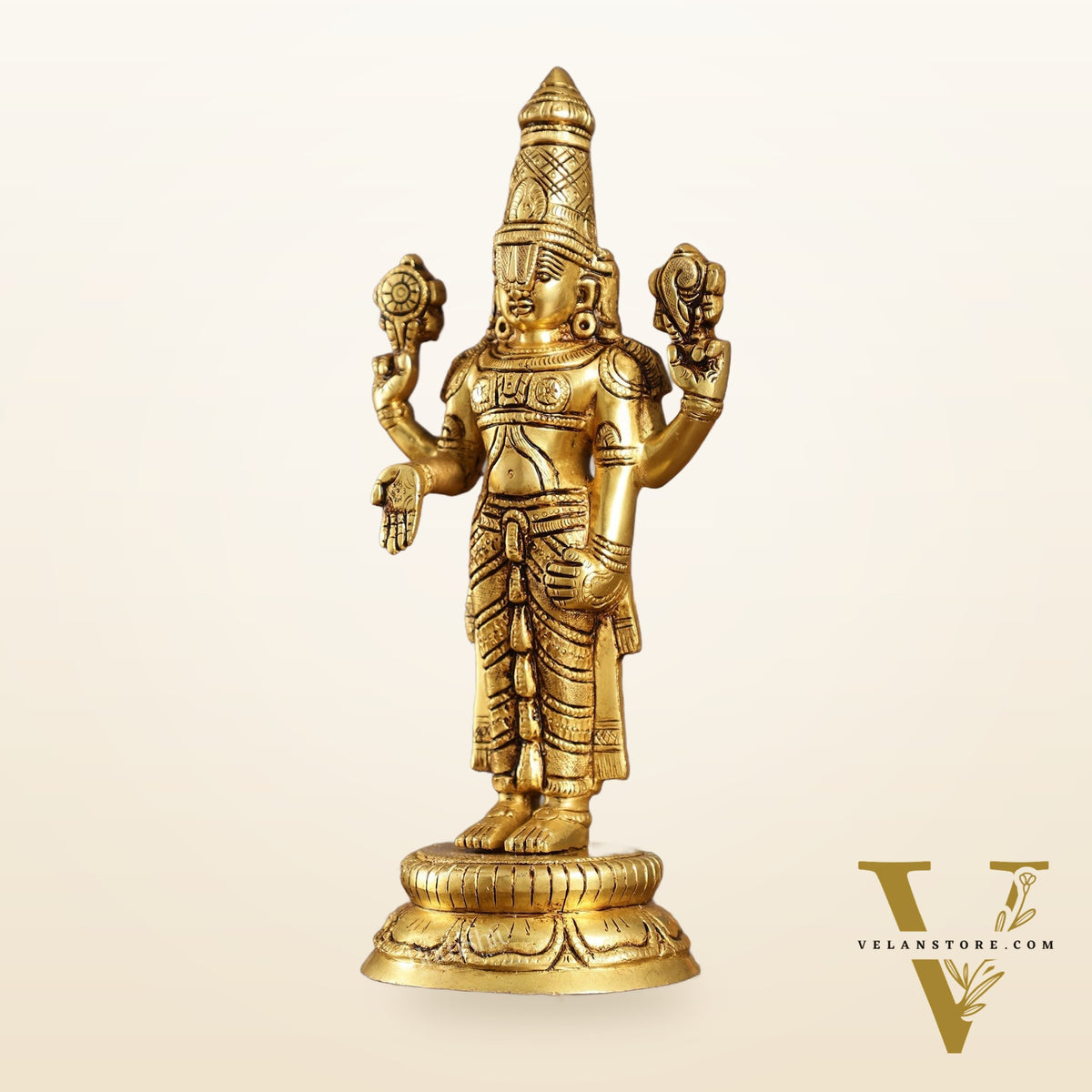 Brass tirupati balaji idol lord Venkateshwara statue 11" superfine