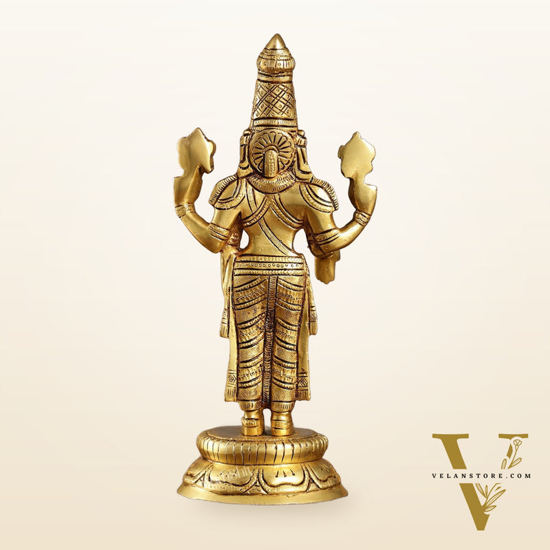 Brass tirupati balaji idol lord Venkateshwara statue 11" superfine