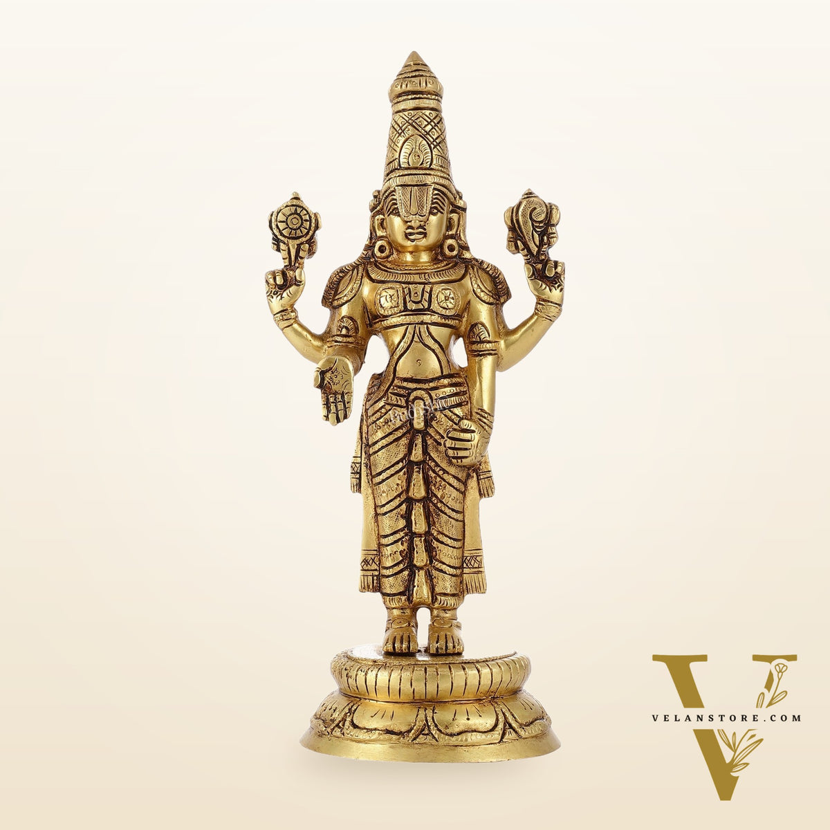 Brass tirupati balaji idol lord Venkateshwara statue 11" superfine