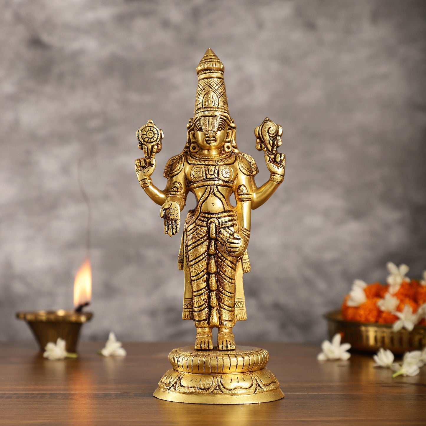 Brass tirupati balaji idol lord Venkateshwara statue 11" superfine