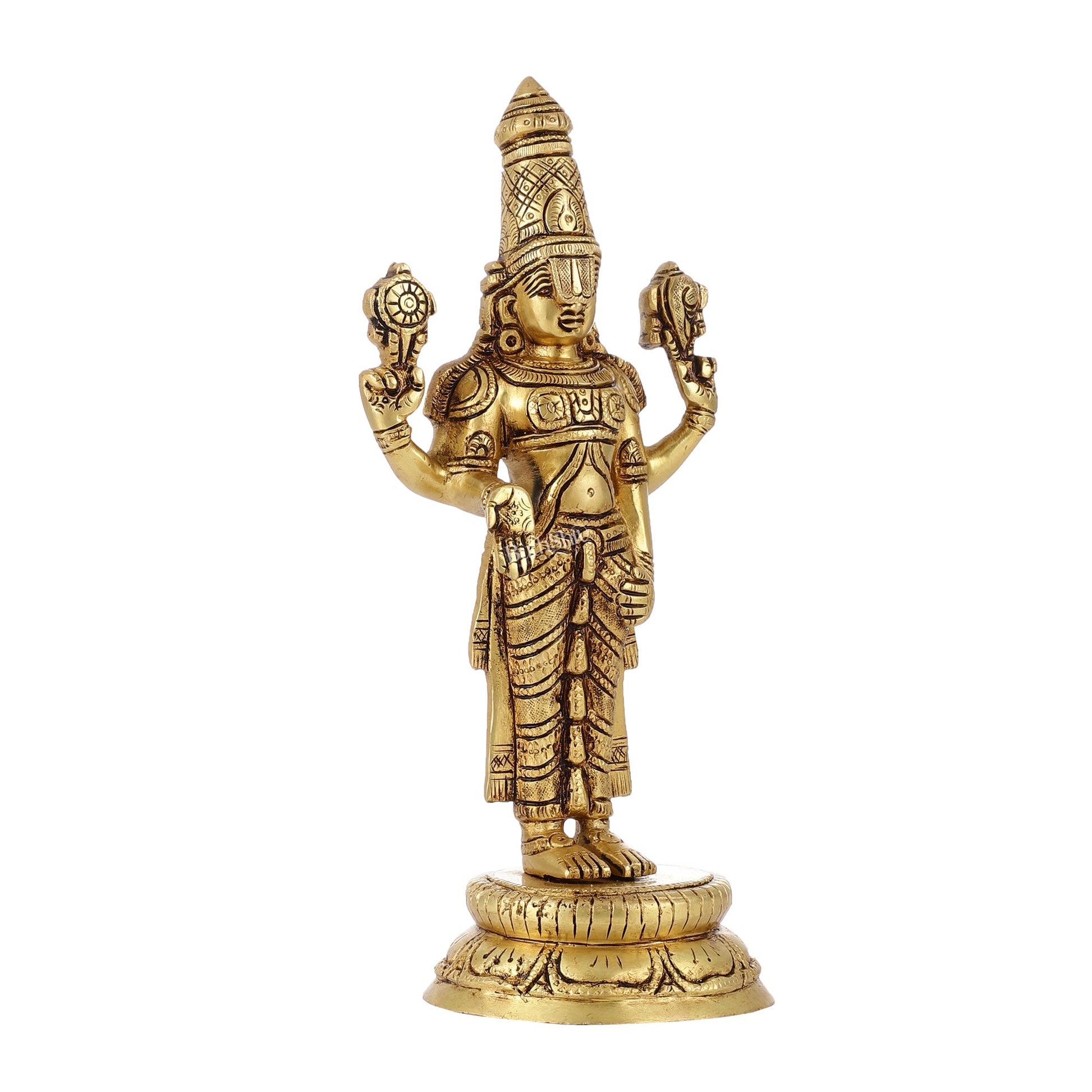 Brass tirupati balaji idol lord Venkateshwara statue 11" superfine