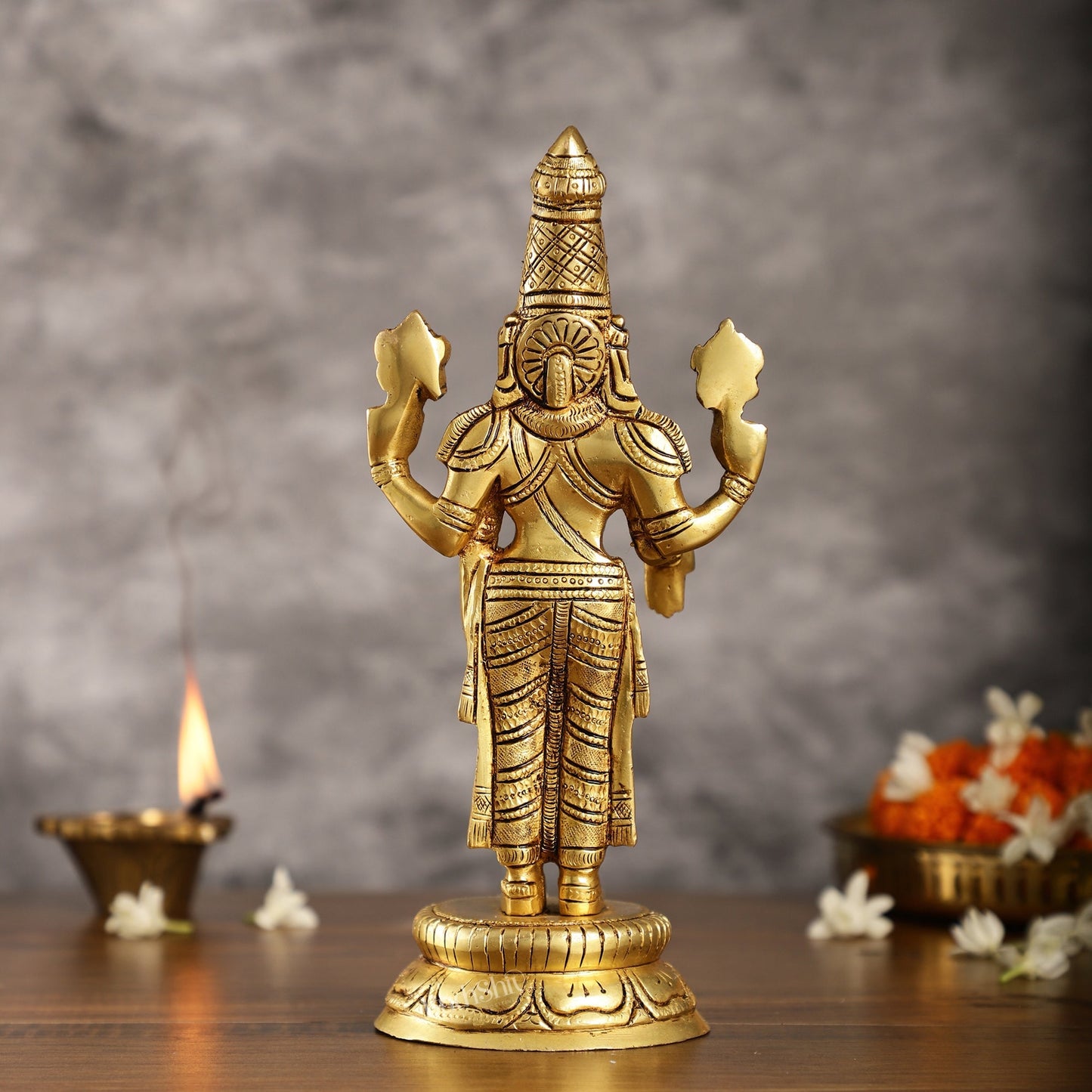 Brass tirupati balaji idol lord Venkateshwara statue 11" superfine