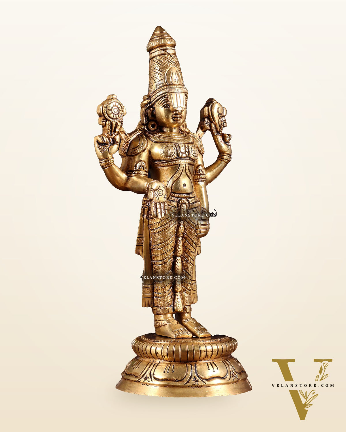 Brass tirupati balaji idol lord Venkateshwara statue 11"