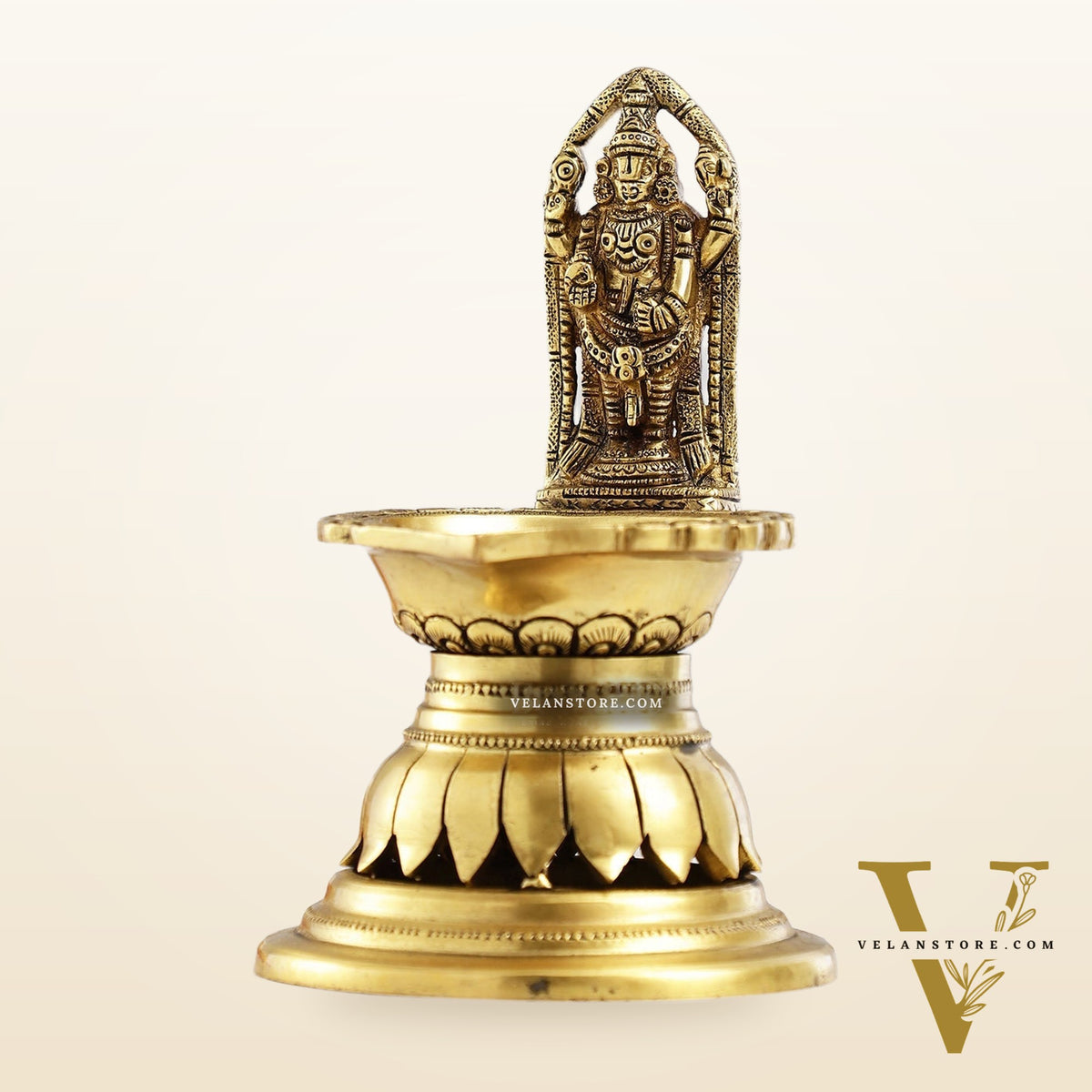 Brass Tirupati Balaji Lamp 7"
