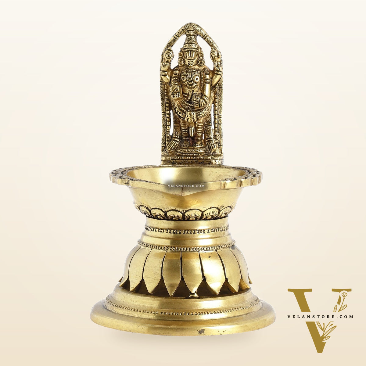 Brass Tirupati Balaji Lamp 7"