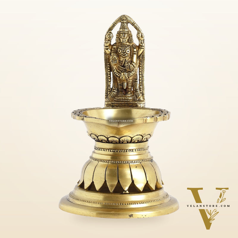 Brass Tirupati Balaji Lamp 7"