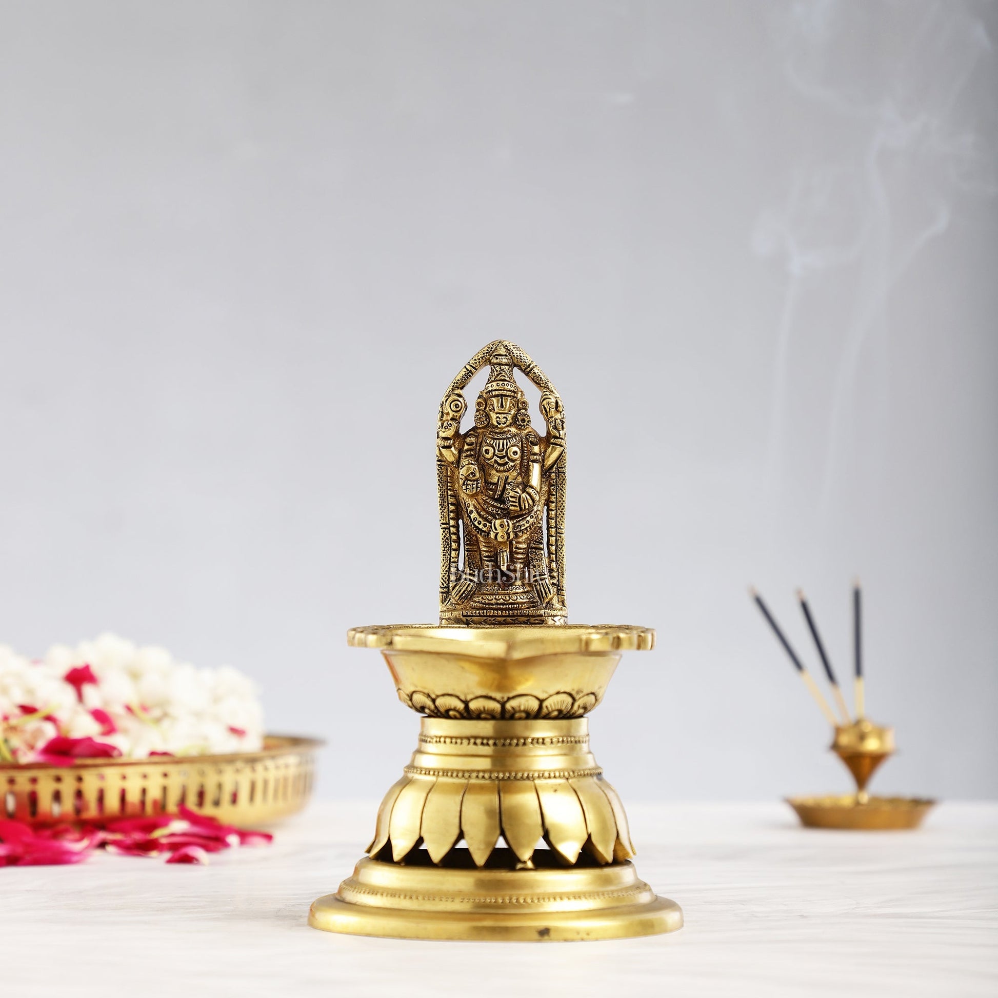 Brass Tirupati Balaji Lamp 7"