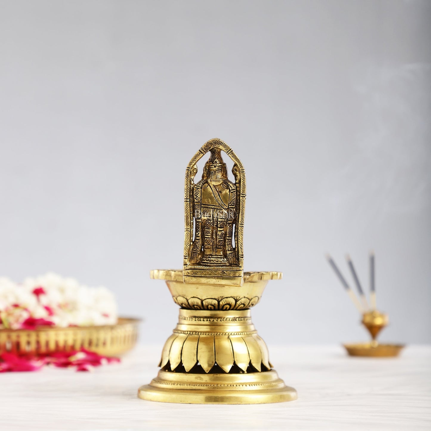 Brass Tirupati Balaji Lamp 7"