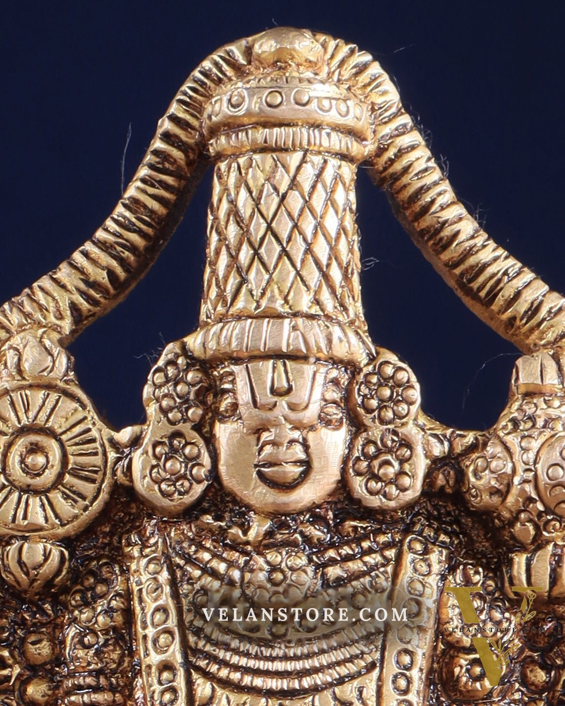 Brass Tirupati Balaji Lord Venkateshwara Idol – 7" x 4" x 2" | Finely Carved Divine Statue
