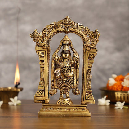 Brass Tirupati Balaji Lord Venkateshwara Idol 8 inch