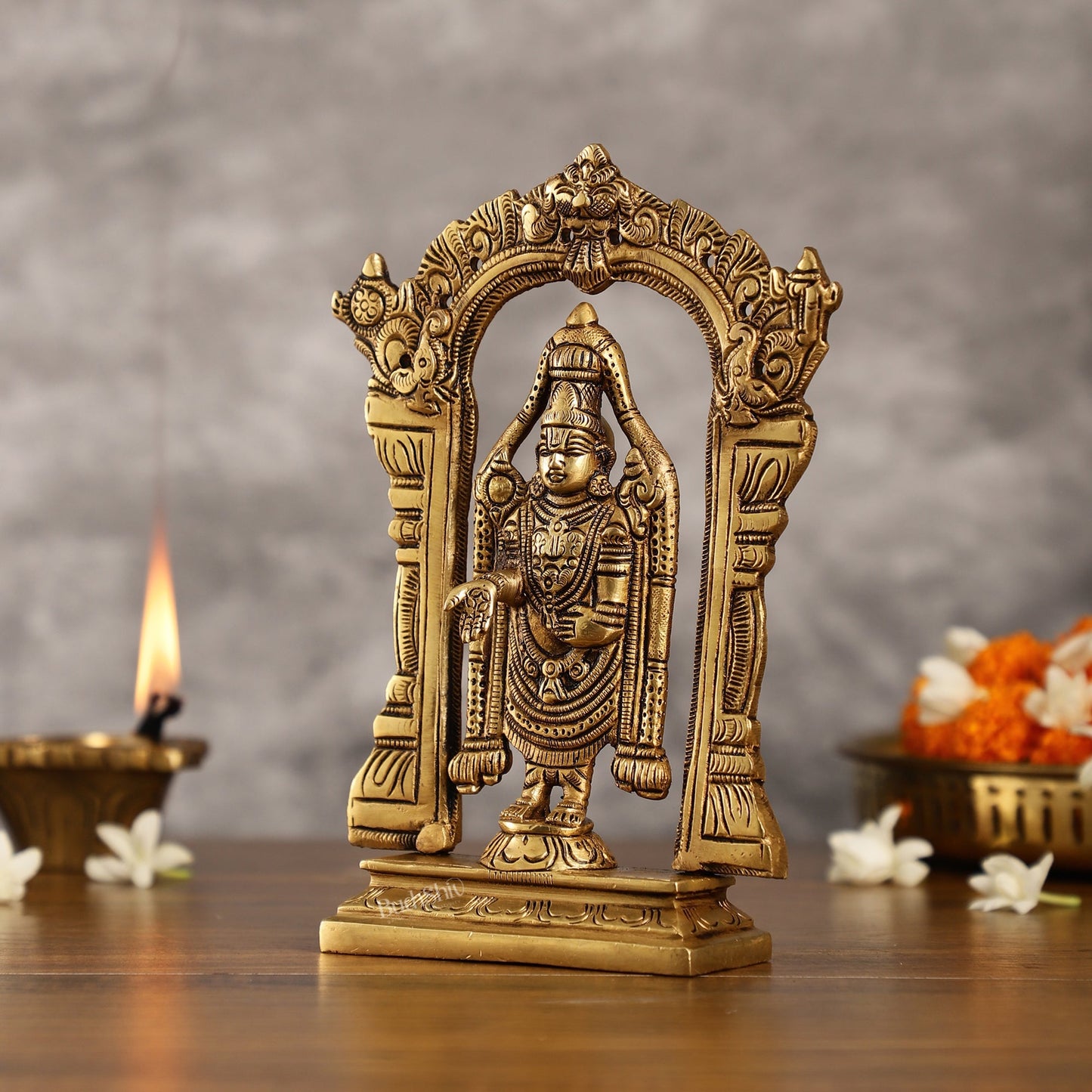 Brass Tirupati Balaji Lord Venkateshwara Idol 8 inch