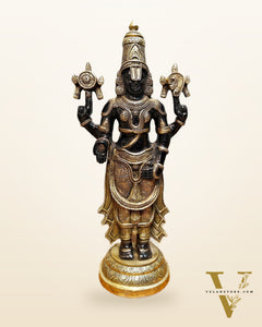 Brass Tirupati Balaji Lord Venkateshwara Statue 24"